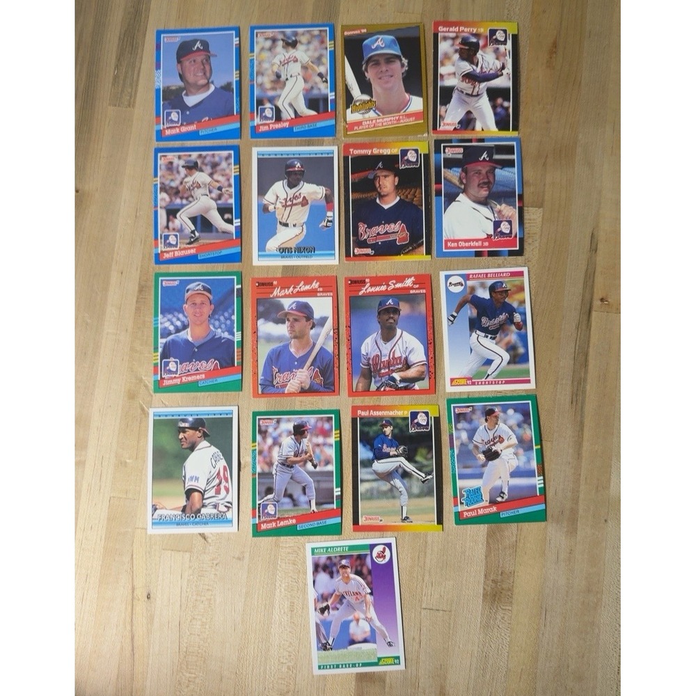 Atlanta Braves 17 Card Baseball Lot 1989-1992 Donruss Score Dale Murphy